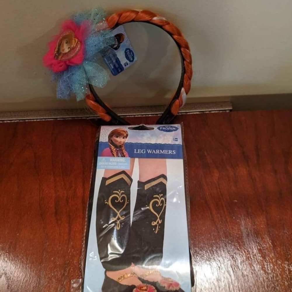 Disney Frozen Anna Headband and leg warmers Brand New